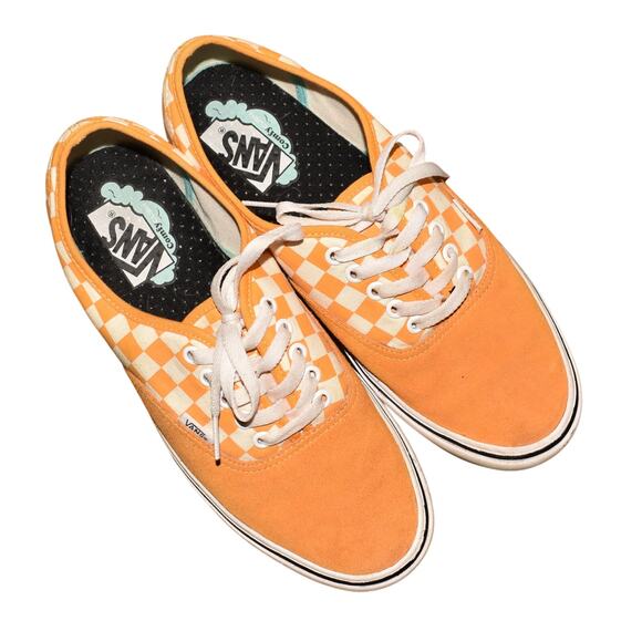 VANS $80 Comfy Cush Orange Checker Suede Classic Skate Shoe M 9 / W 10.5 - Picture 7 of 7